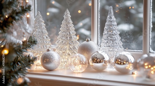 Wallpaper Mural ガラスのクリスマスツリー　窓辺のディスプレー Torontodigital.ca