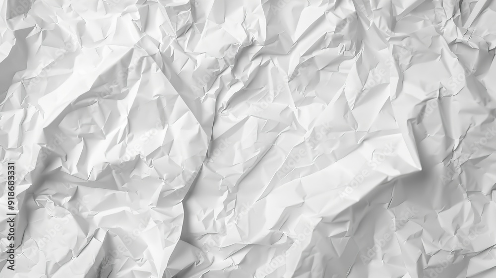 Crumpled white paper texture, generative ai Crumpled white paper texture, generative ai