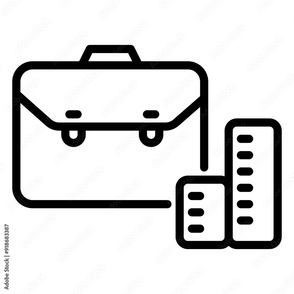Briefcase icon, line icon style Briefcase icon, line icon style