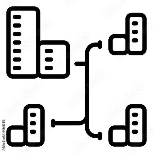 Networking icon, line icon style photo