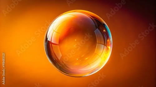 A large orange ball with a reflective surface