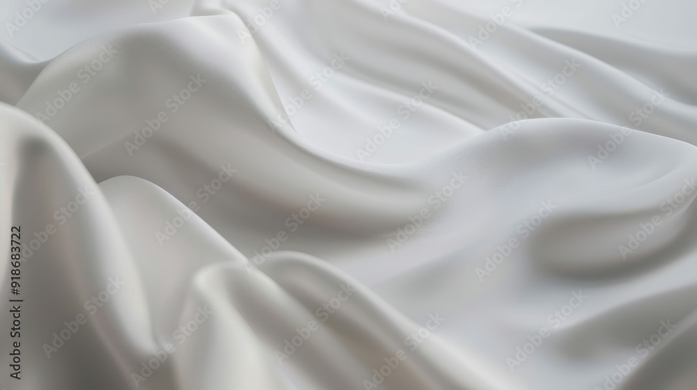 Flowing white satin fabric creating elegant curves, a luxurious backdrop for your design Flowing white satin fabric creating elegant curves, a luxurious backdrop for your design