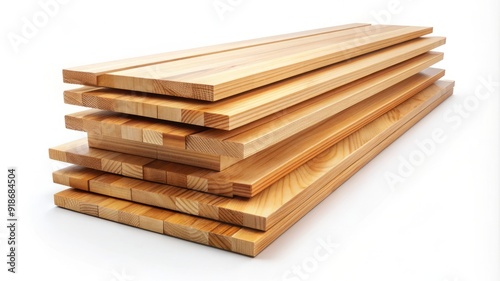 A stack of wood planks with a white background