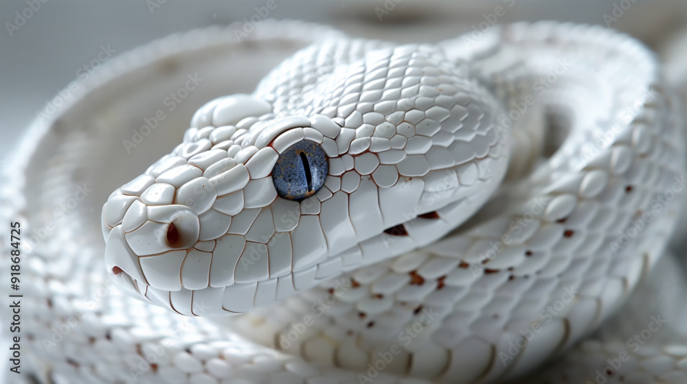 Fototapeta premium Realistic white snake