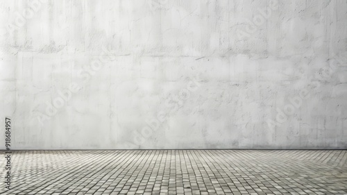 A white brick wall with a large empty space in the middle