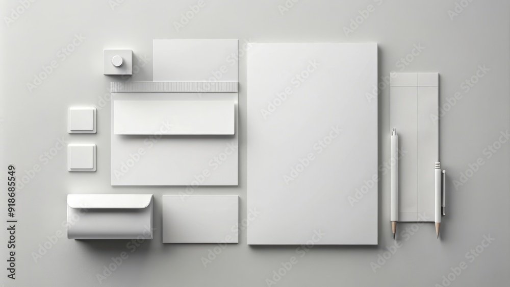 A white notebook with a gold pen and pencils on top of it A white notebook with a gold pen and pencils on top of it