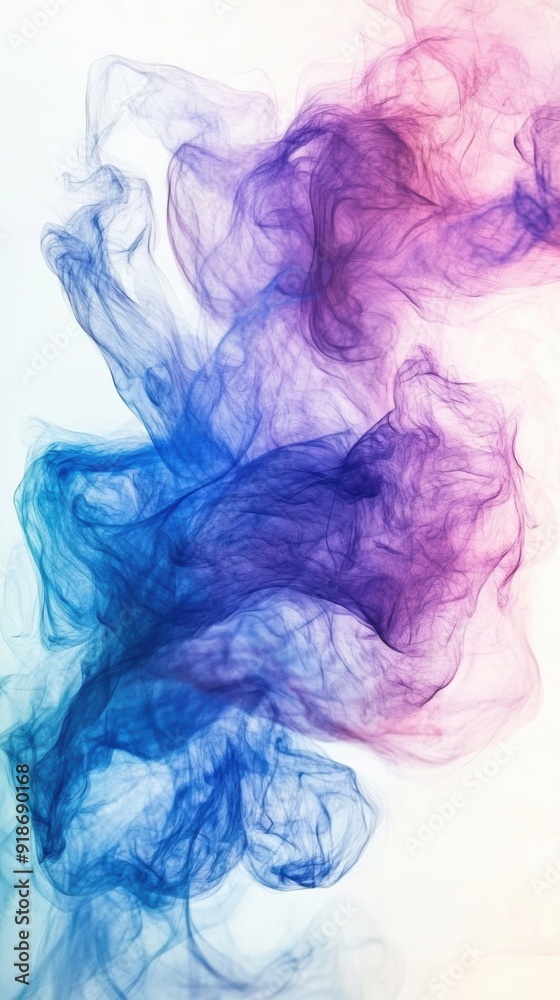 Fototapeta premium Soft waves of blue and purple blend harmoniously, creating a calming and vibrant abstract texture