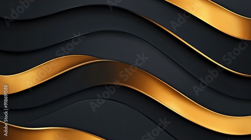 A black and gold striped background with a gold line