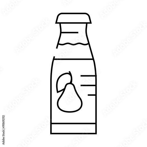 pear juice line icon vector. pear juice sign. isolated contour symbol black illustration