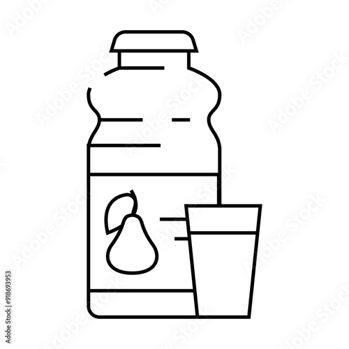 pear nectar line icon vector. pear nectar sign. isolated contour symbol black illustration