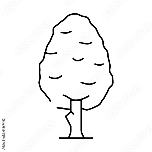 pear tree line icon vector. pear tree sign. isolated contour symbol black illustration