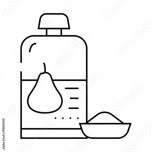 pear baby food line icon vector. pear baby food sign. isolated contour symbol black illustration