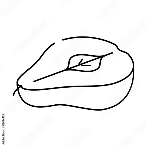cut pear one line icon vector. cut pear one sign. isolated contour symbol black illustration