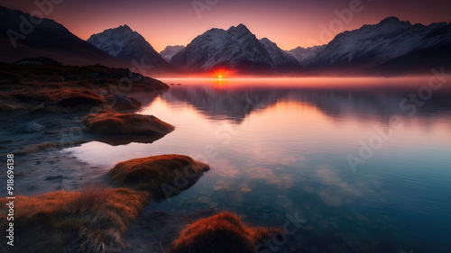 Alpine Awakening: The Splendor of Dawn's Reflection
