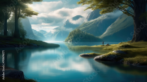 Serene Solitude: Enchantment by the Lakeside
