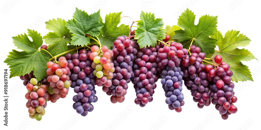 Detailed Grapevines Cut-Out on Clear Transparent Background