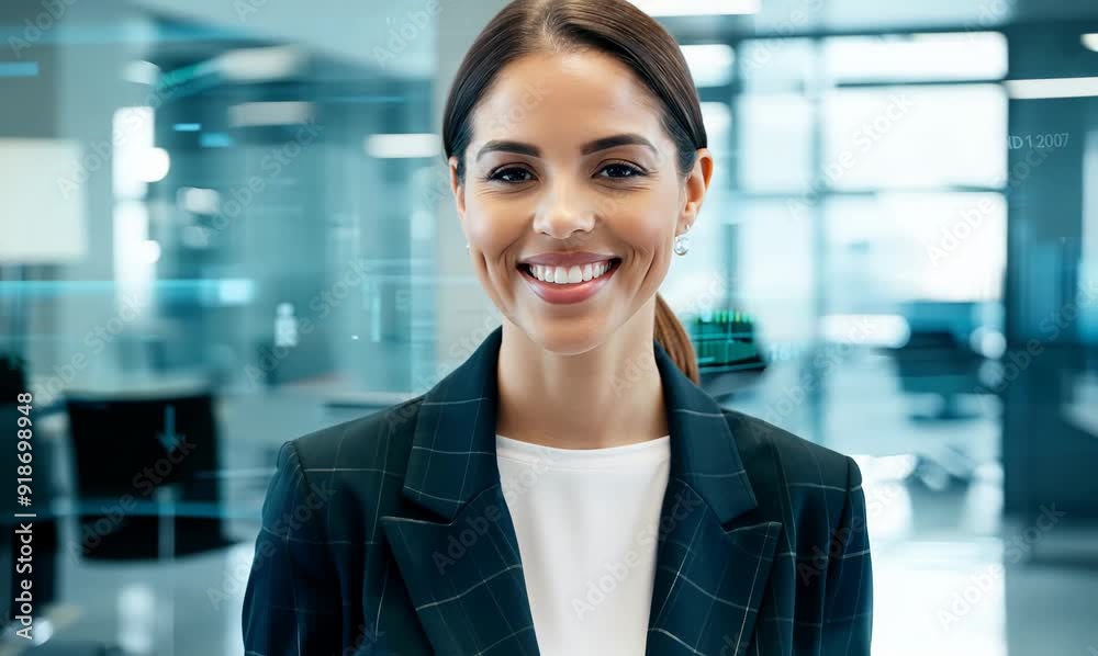 Close-Up of a Confident Bank Manager in a Modern Office Close-Up of a Confident Bank Manager in a Modern Office