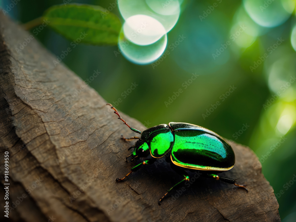 Emerald Envoy: The Shimmering Forest Beetle Emerald Envoy: The Shimmering Forest Beetle