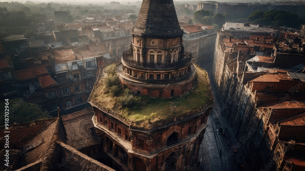 Fototapeta premium Eternal Sunrise Over an Ancient Cityscape