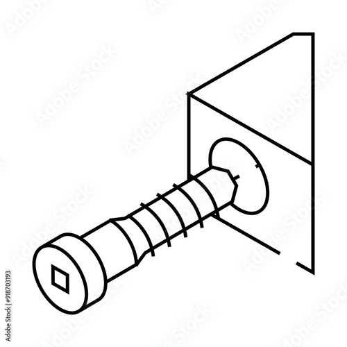 insert metal screw assembly furniture line icon vector. insert metal screw assembly furniture sign. isolated contour symbol black illustration