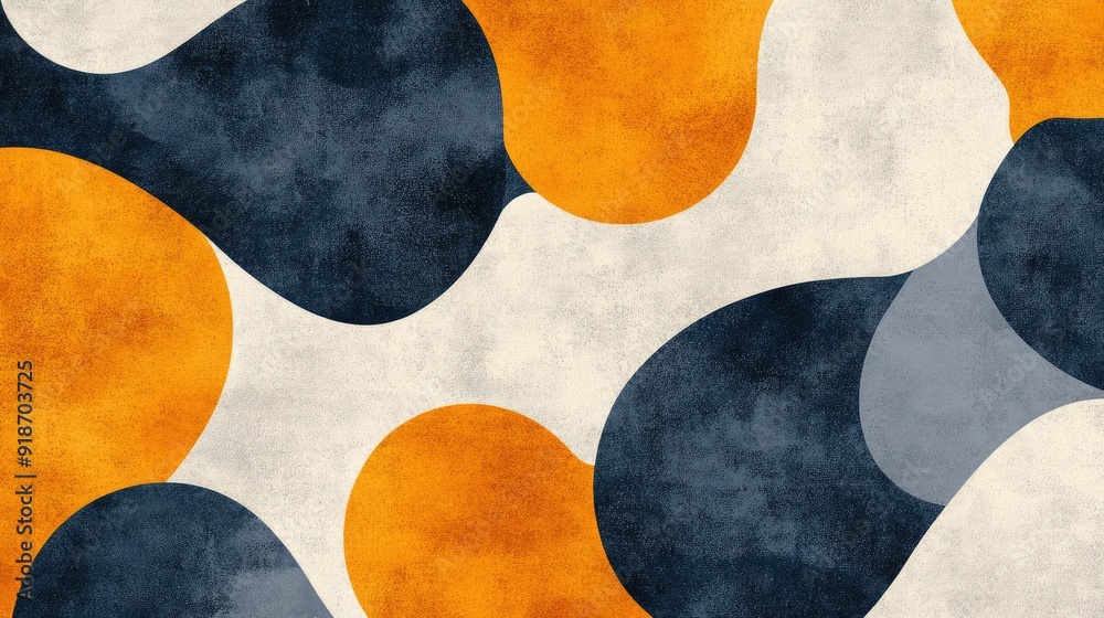 Abstract Geometric Pattern with Orange, Blue, and White Shapes Abstract Geometric Pattern with Orange, Blue, and White Shapes