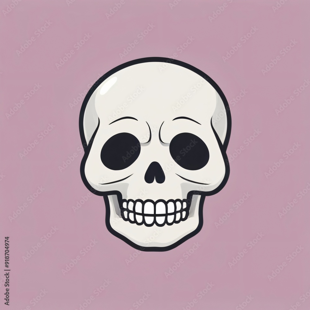 simple illustration of cute skull cartoon simple illustration of cute skull cartoon