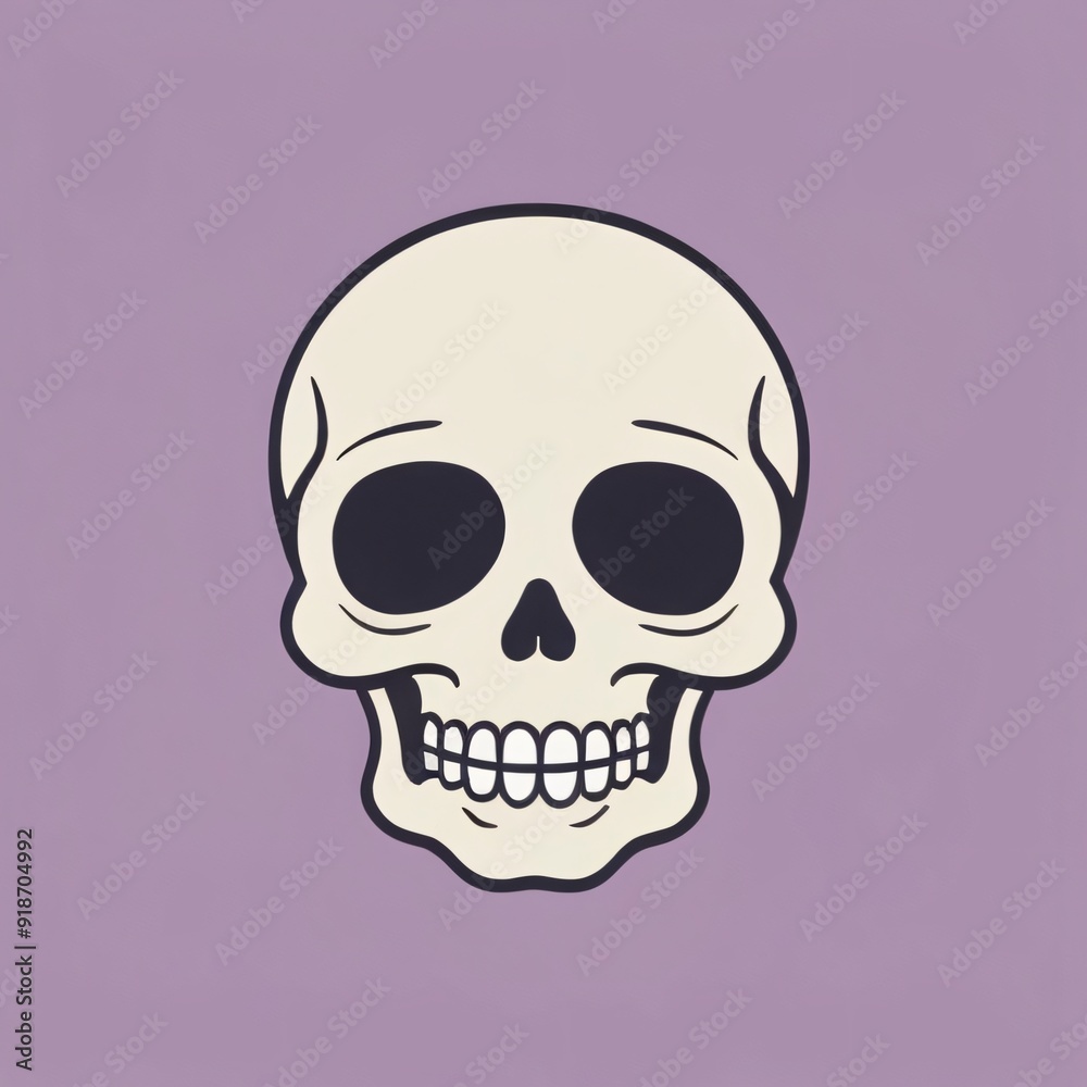 simple illustration of cute skull cartoon simple illustration of cute skull cartoon