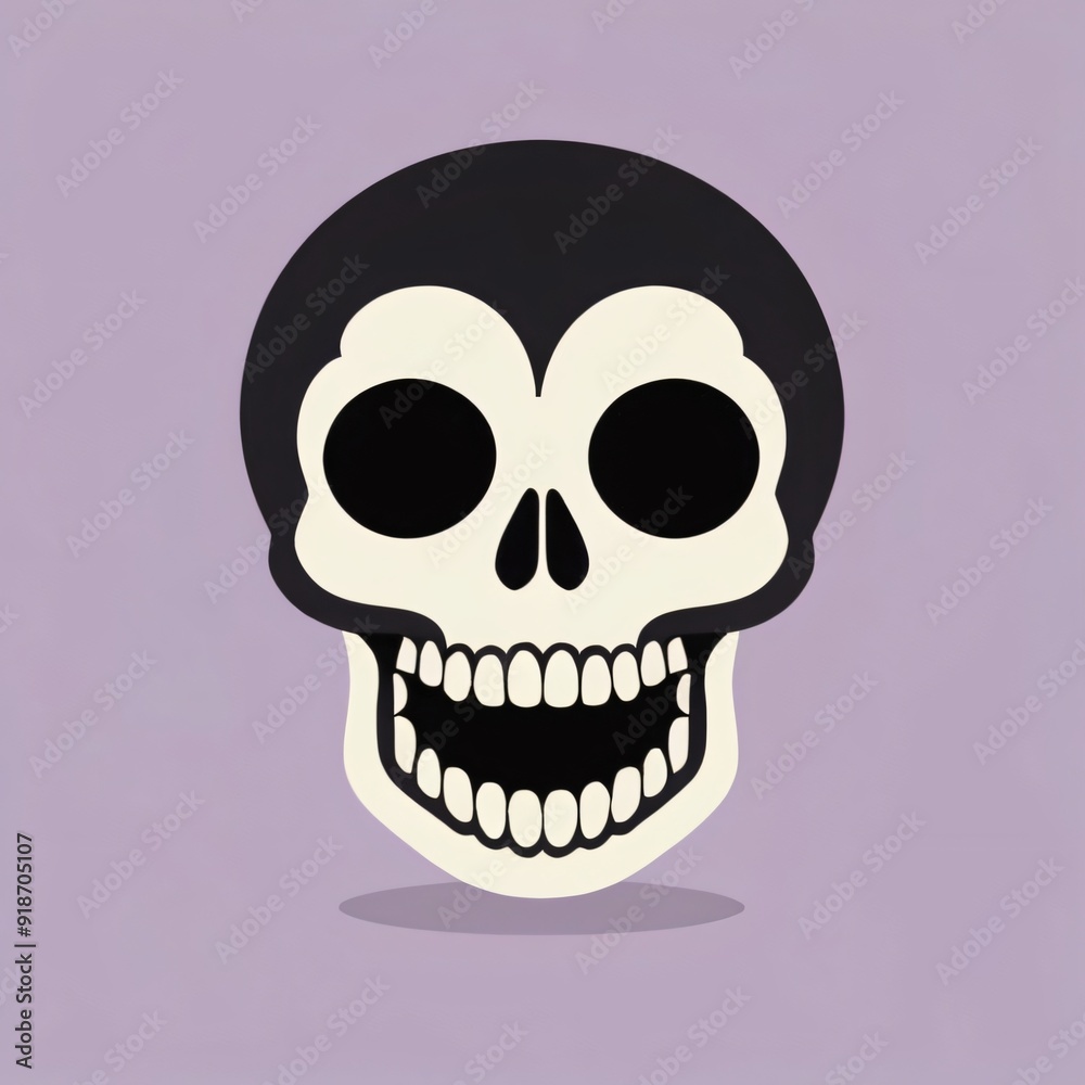 Fototapeta premium simple illustration of cute skull cartoon