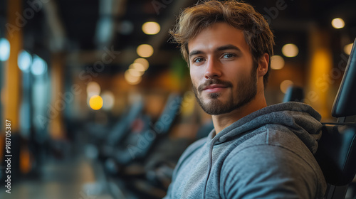 Fitness enthusiast working out in a well-equipped gym