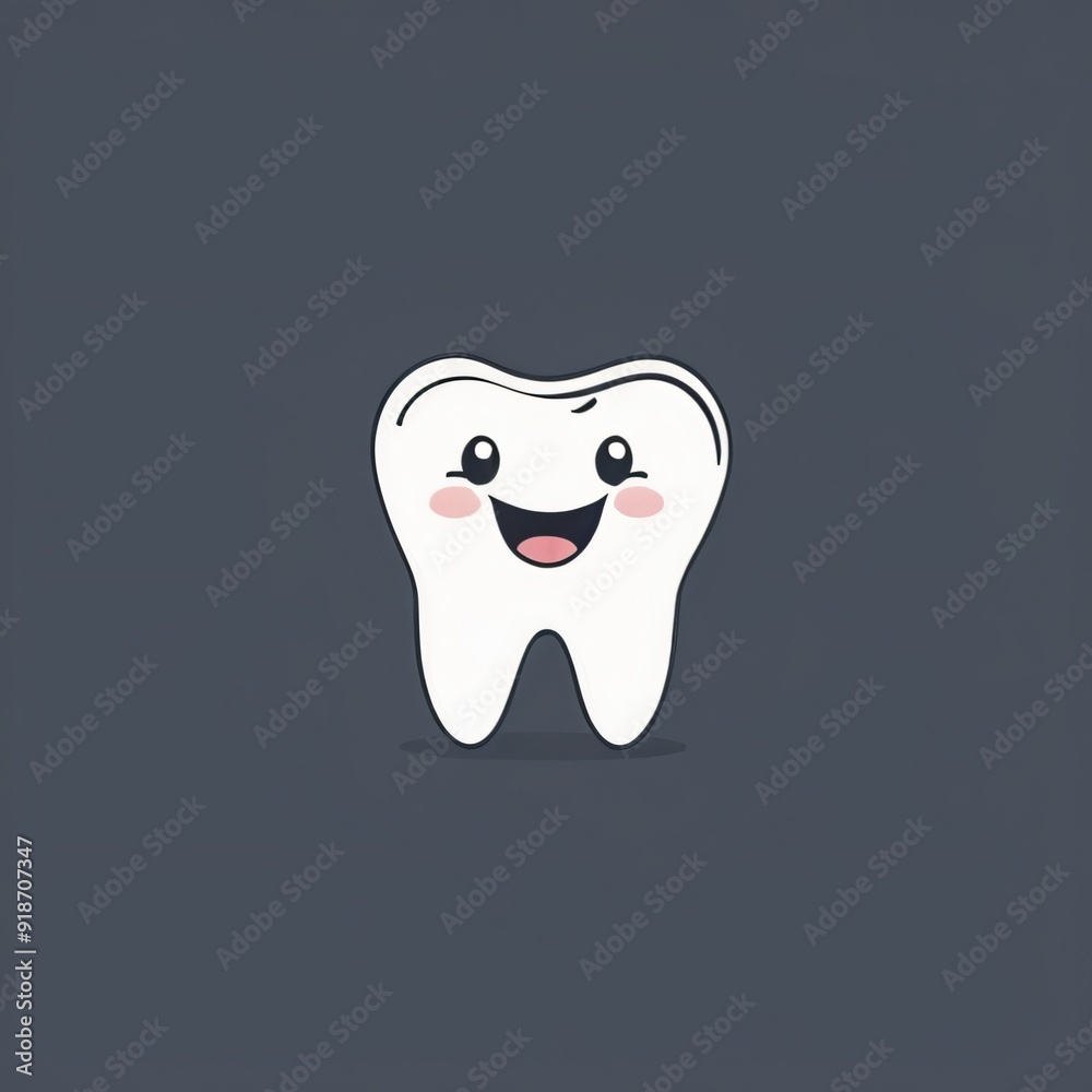 simple cute tooth with smile illustration simple cute tooth with smile illustration