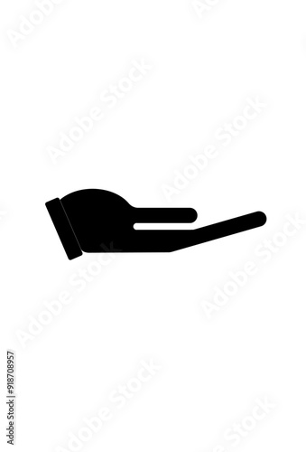 vector icon solid hand open for design