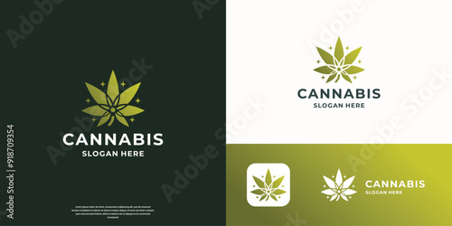 Marijuana weed leaf pot vector icon cannabis symbol. Modern simple flat vector illustration.