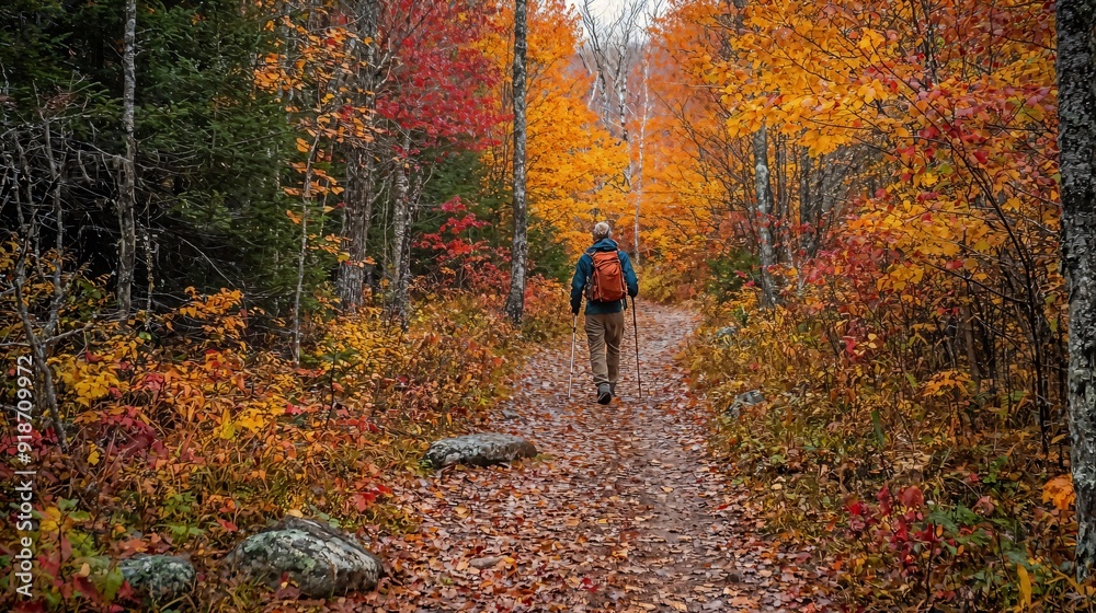 a person walking down a trail in the woods a person walking down a trail in the woods