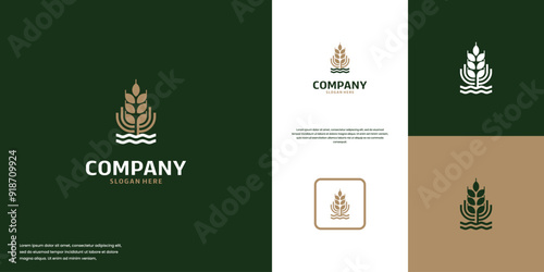 farm logo, organic products, modern style, logo deign vector.