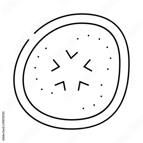 cut eggplant line icon vector. cut eggplant sign. isolated contour symbol black illustration
