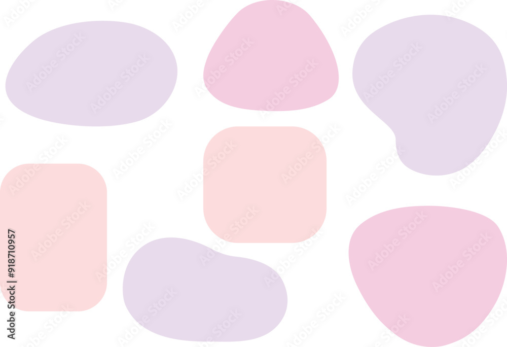 Set of colorful bubbles with purple, and pink. Vector Illustration.