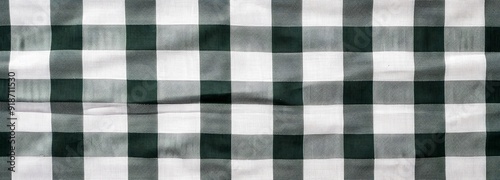 Wallpaper Mural Checkered picnic blanket fabric with white and dark green squares Torontodigital.ca