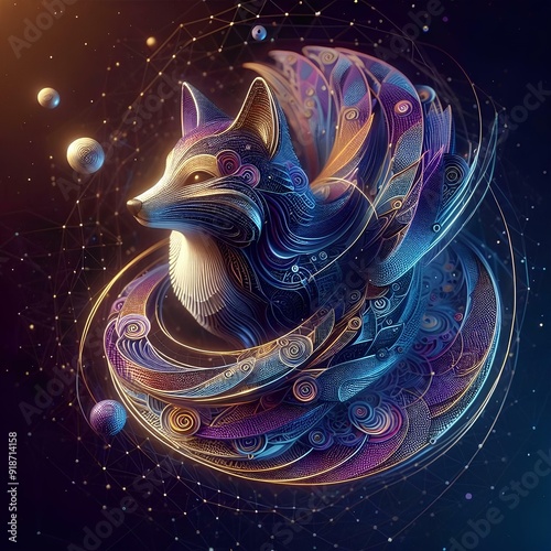 
artistic illustration of a kitsune 21 photo