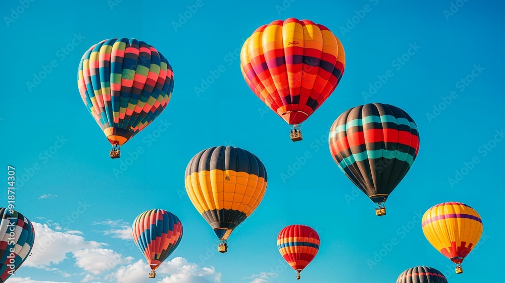 a group of hot air balloons flying in the sky a group of hot air balloons flying in the sky