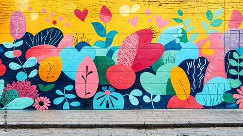 a colorful mural on the side of a building