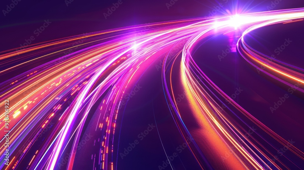 Abstract Neon Lights Trail Abstract Neon Lights Trail