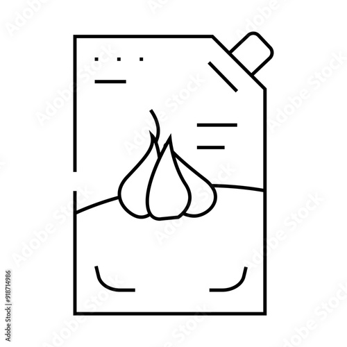 sauce garlic line icon vector. sauce garlic sign. isolated contour symbol black illustration