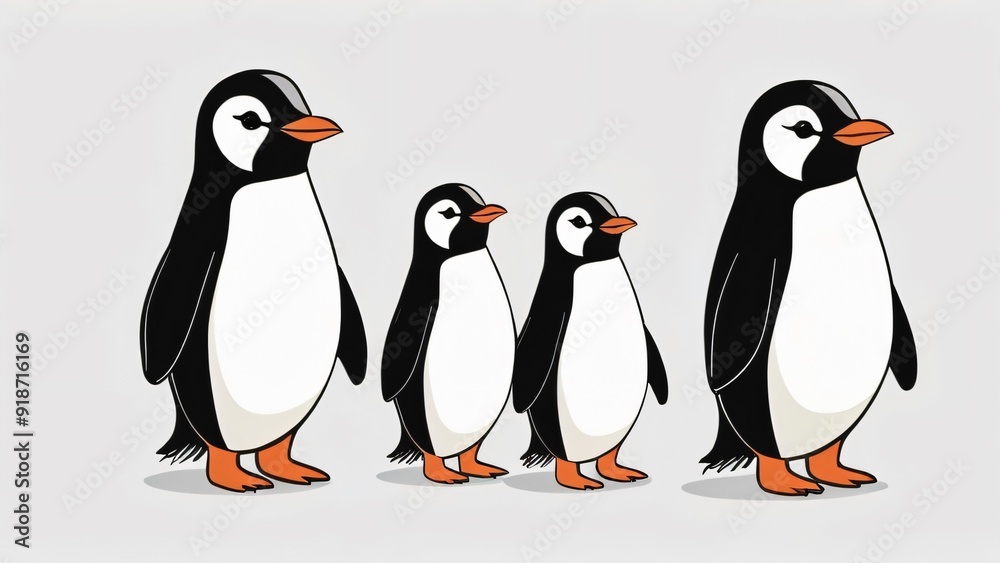 Fototapeta premium simple flat cute pinguin illustration