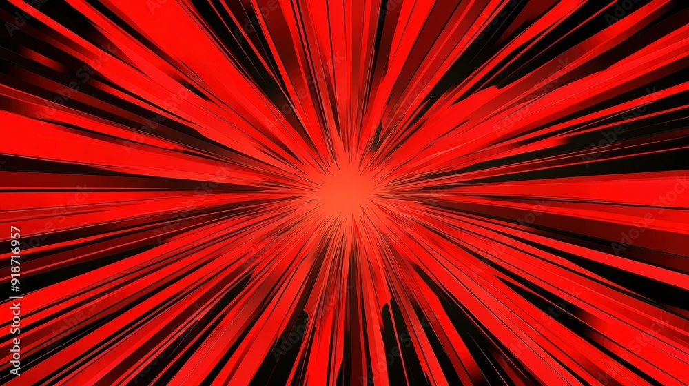 Abstract Red and Black Lines Converging at a Central Point Abstract Red and Black Lines Converging at a Central Point