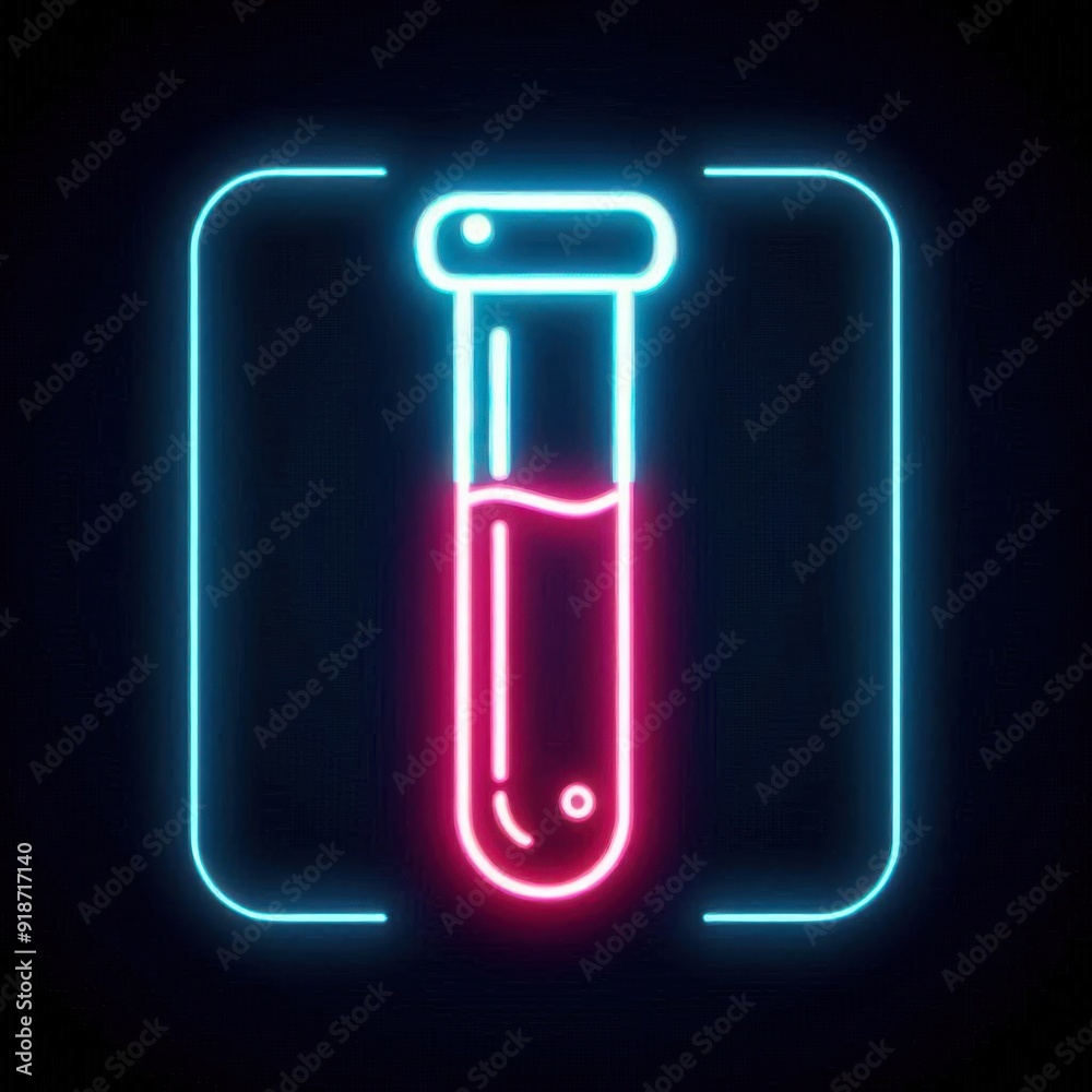 neon test tube icon isolated on black background neon test tube icon isolated on black background