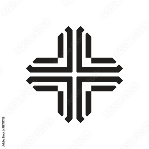 Wallpaper Mural This is a simple flat logo in black color that depicts a medical health cross on a white background Torontodigital.ca