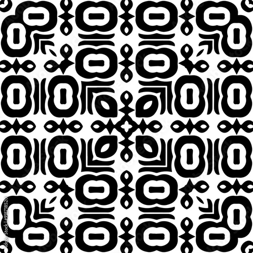 Black and white seamless pattern with abstract shapes. Repeat pattern for fashion, textile design, on wall paper, wrapping paper, fabrics and home decor.