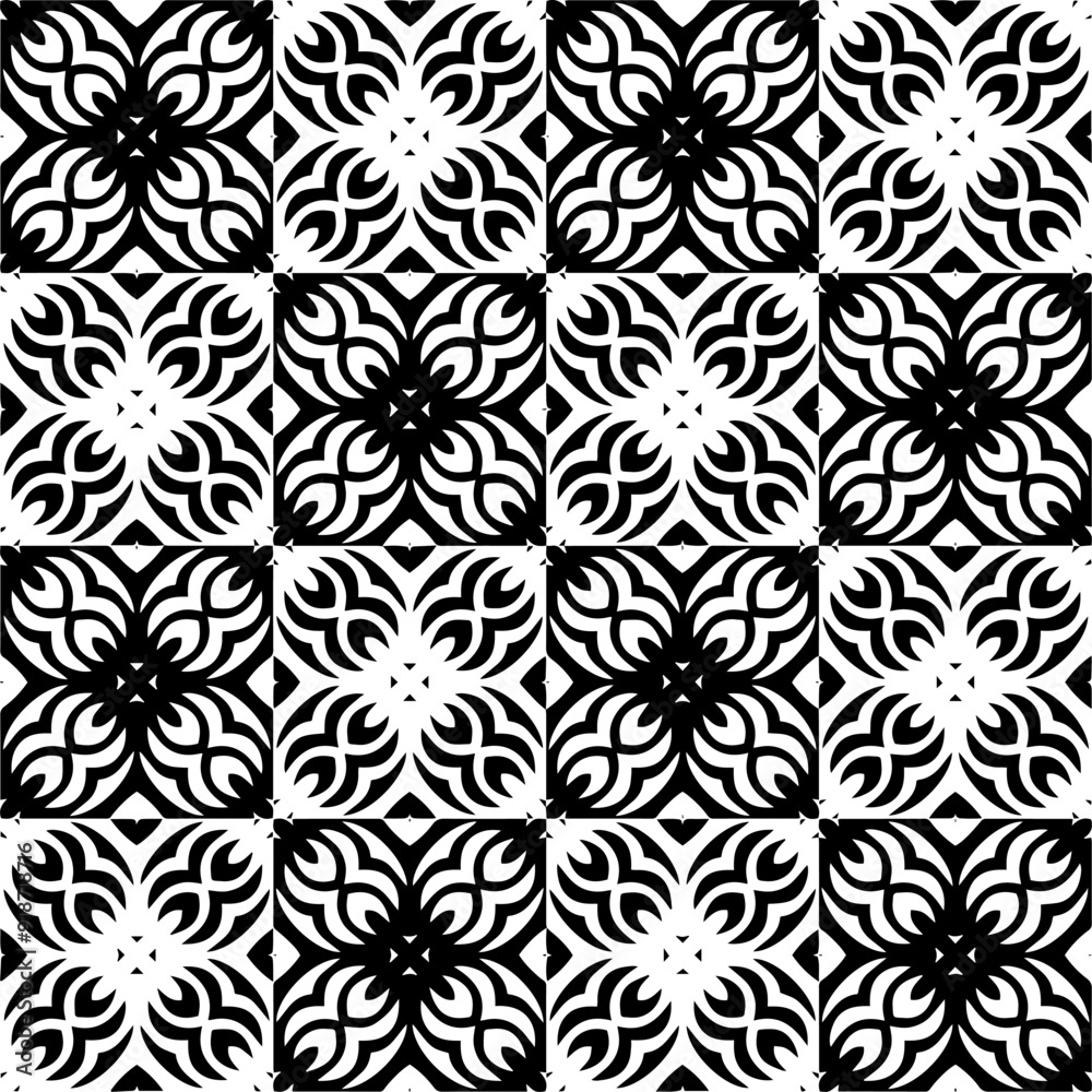 Black and white seamless pattern with abstract shapes. Repeat pattern for fashion, textile design, on wall paper, wrapping paper, fabrics and home decor. Black and white seamless pattern with abstract shapes. Repeat pattern for fashion, textile design, on wall paper, wrapping paper, fabrics and home decor.