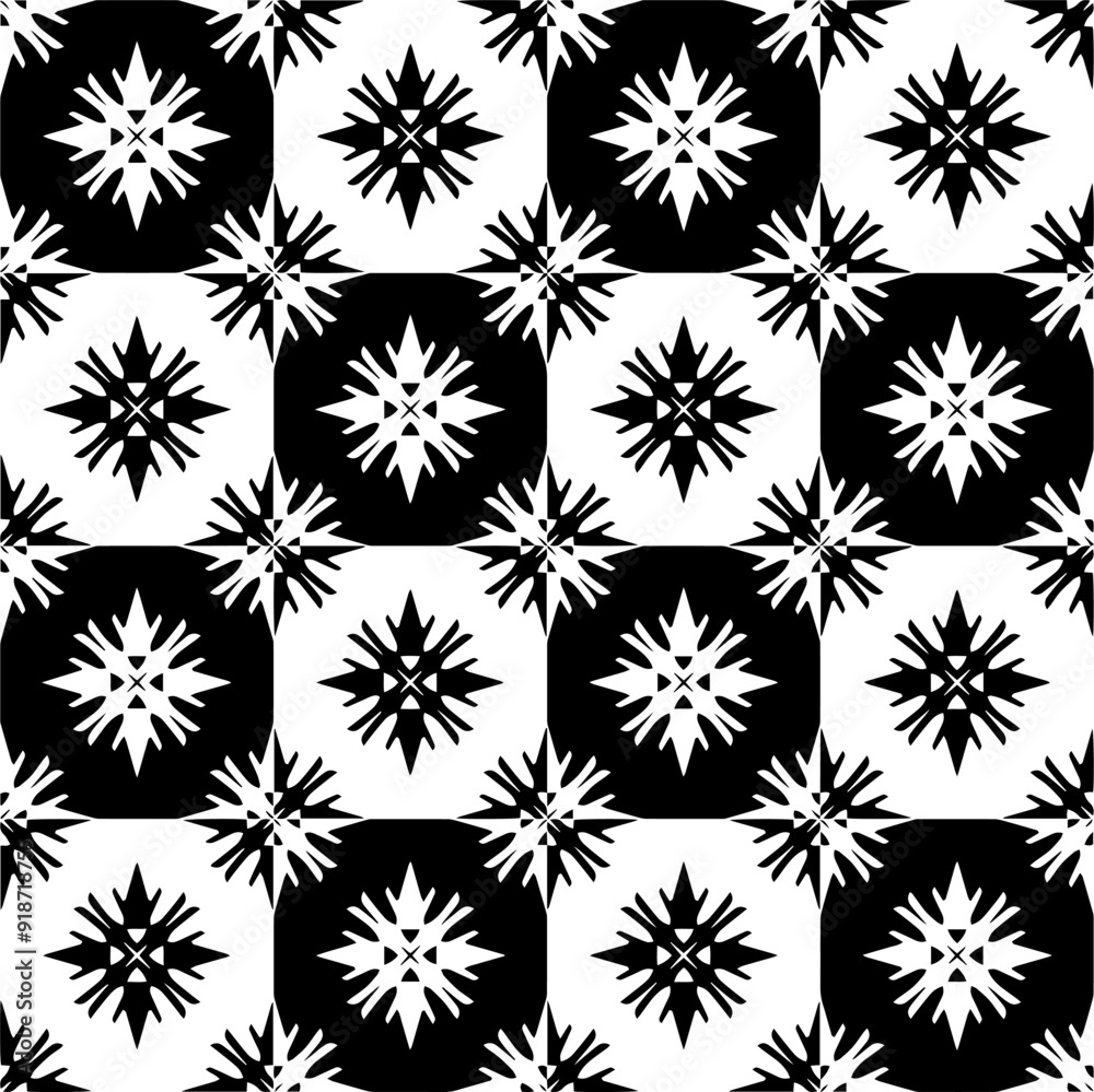 Black and white seamless pattern with abstract shapes. Repeat pattern for fashion, textile design, on wall paper, wrapping paper, fabrics and home decor. Black and white seamless pattern with abstract shapes. Repeat pattern for fashion, textile design, on wall paper, wrapping paper, fabrics and home decor.