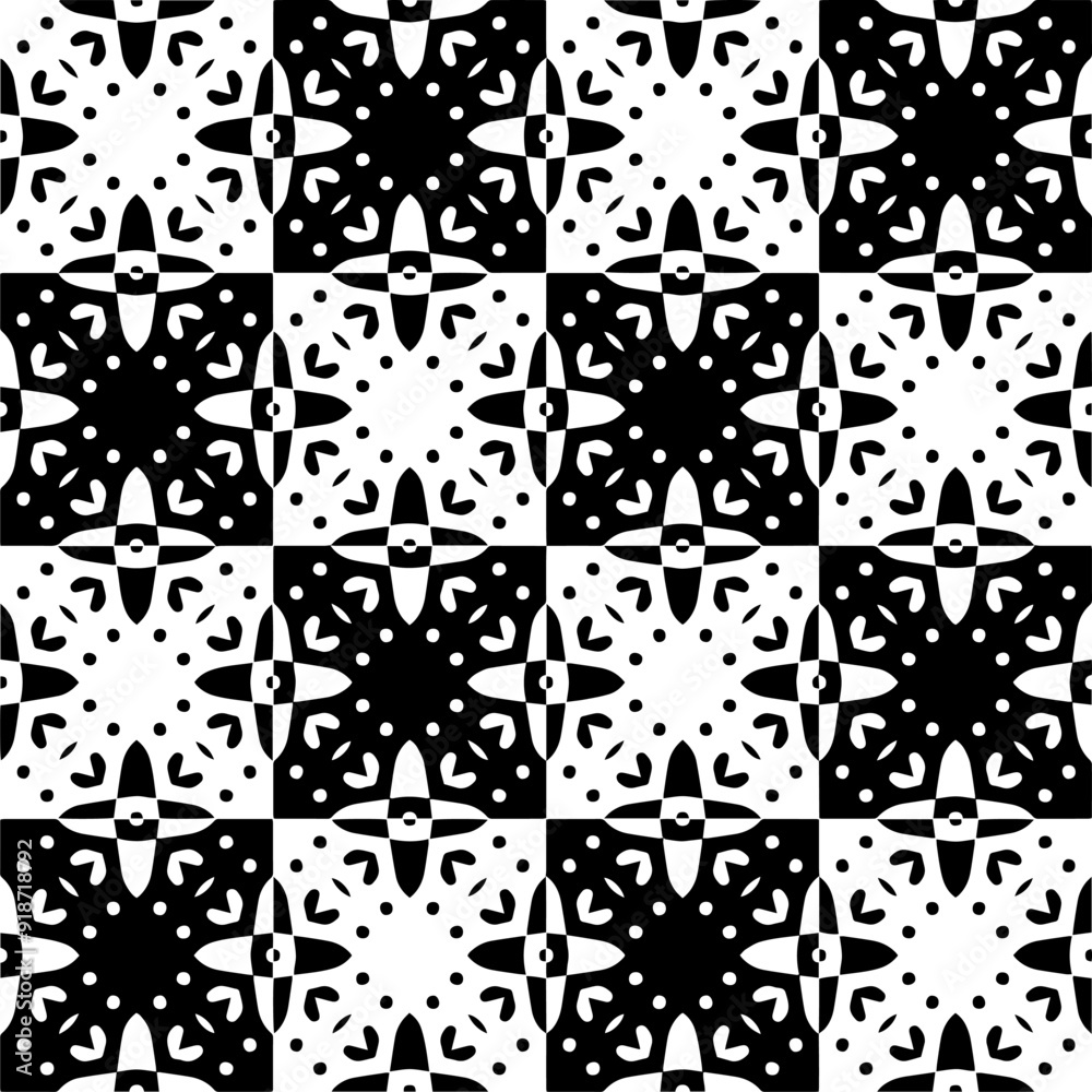 Black and white seamless pattern with abstract shapes. Repeat pattern for fashion, textile design, on wall paper, wrapping paper, fabrics and home decor. Black and white seamless pattern with abstract shapes. Repeat pattern for fashion, textile design, on wall paper, wrapping paper, fabrics and home decor.